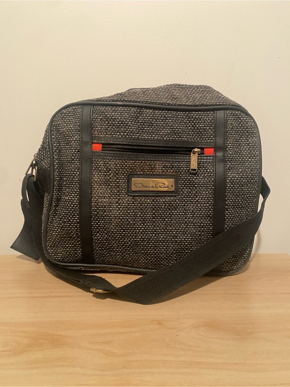 Vintage Oscar de la Renta Tweed Travel Shoulder Bag